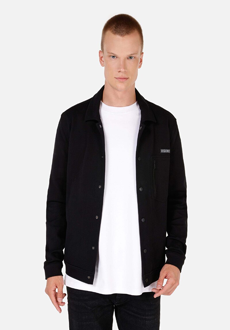 Imagine a Jachetă Neagră Pentru Bărbați Slim Fit