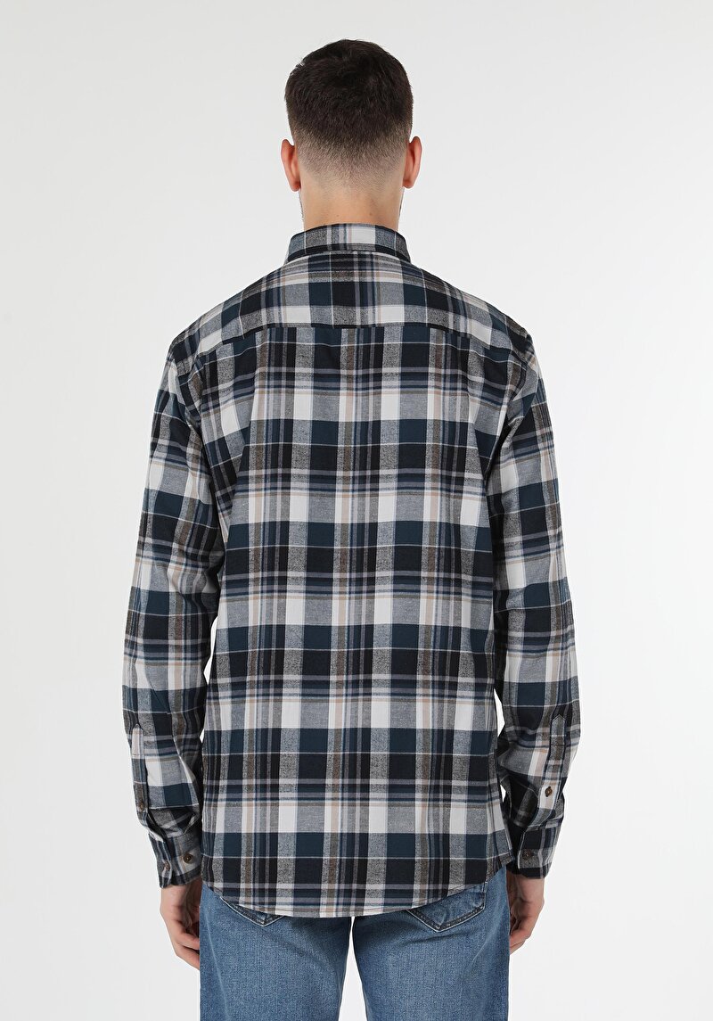 Imagine a Camasa Cu Maneca Lunga De Barbati Albastru Marin Cl1059633