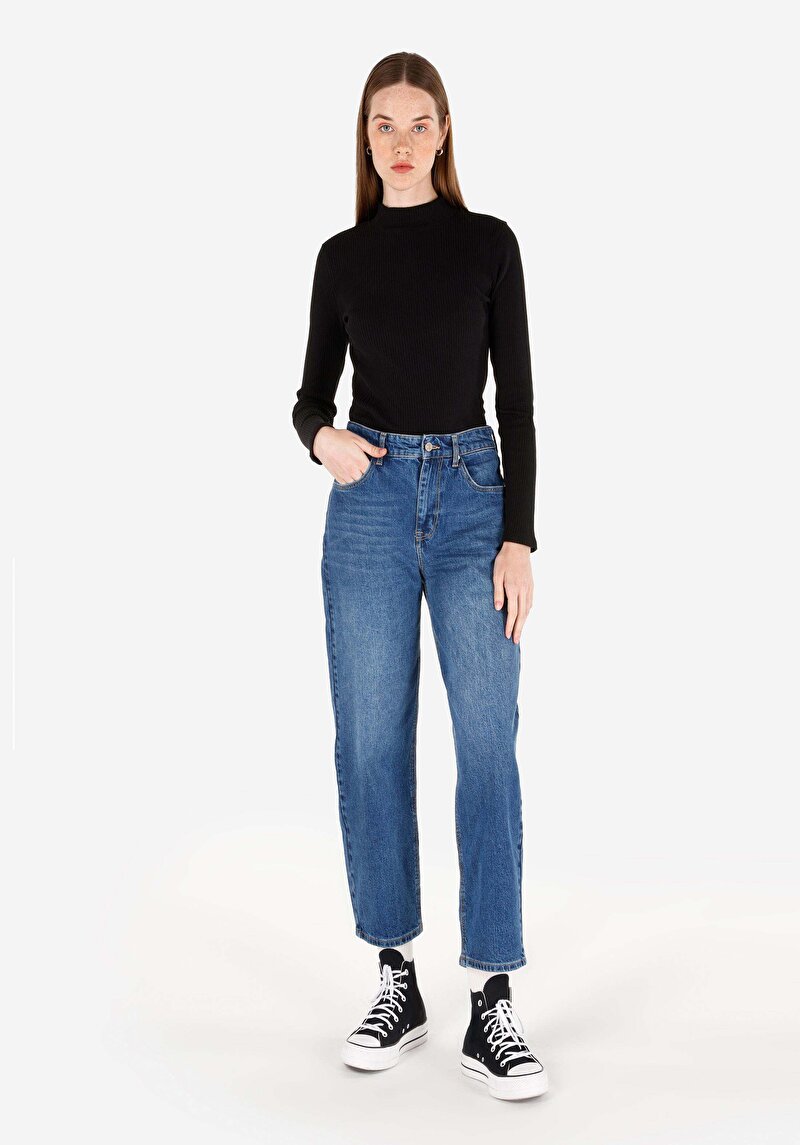 Afișați detalii pentru Tricou Cu Maneca Lunga De Dama Negru Slim Fit  Cl1070199