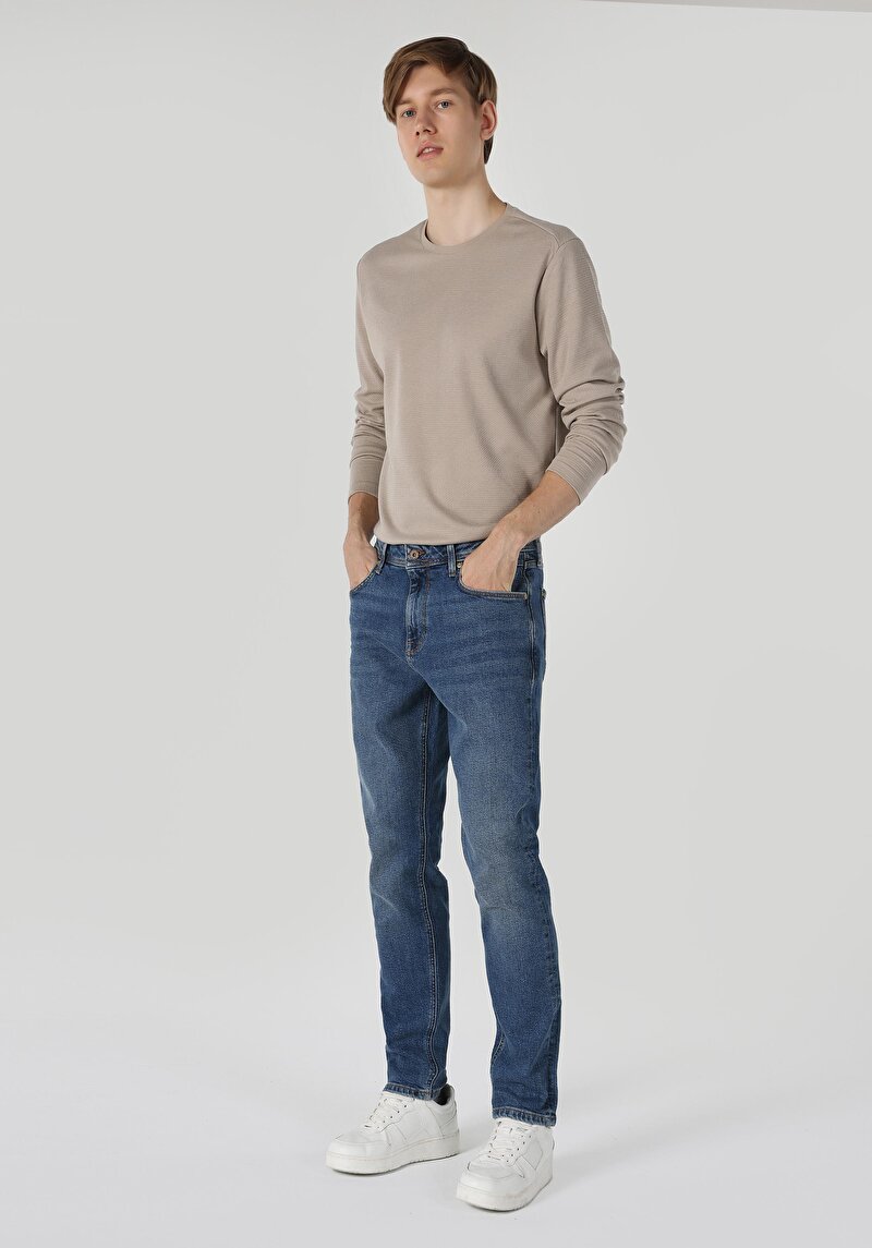 Imagine a Pantaloni De Barbati Albastru Regular Fit 067 Jack Cl1062428