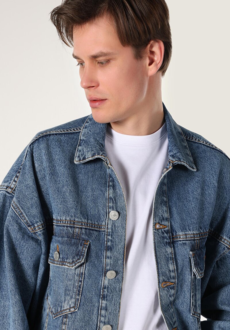 Imagine a Jacheta De Barbati Albastru Oversize Fit  Cl1062451