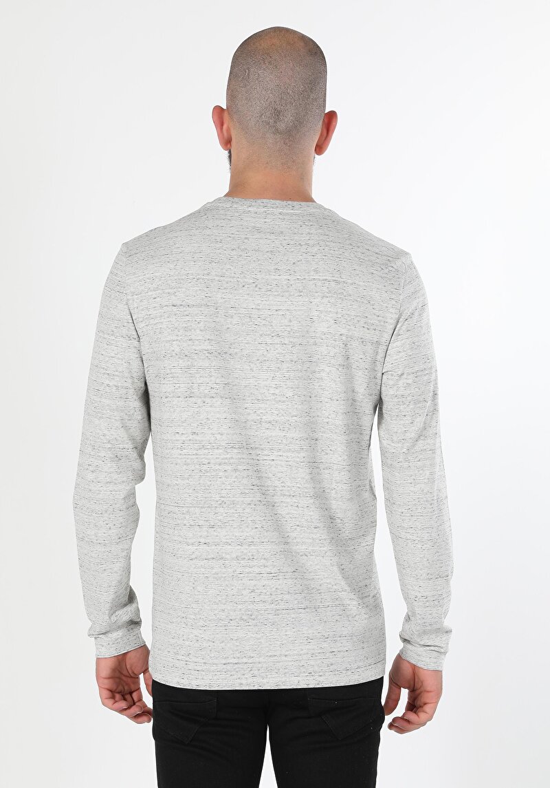 Imagine a Tricou Cu Maneca Lunga De Barbati Gri Regular Fit Cl1059646