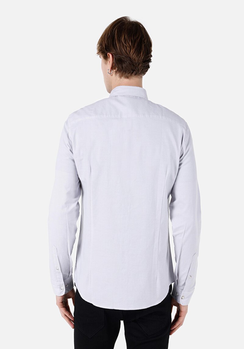 Afișați detalii pentru Cămașă Slim Fit Neck Drept Cămașă Cu Mânecă Lungă Stone Pentru Bărbați