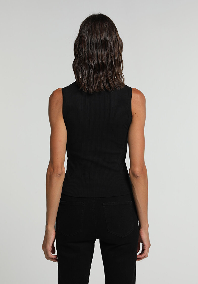 Imagine a Pulover Cu Mâneci Scurte De Dama Negru Slim Fit Cl1070207