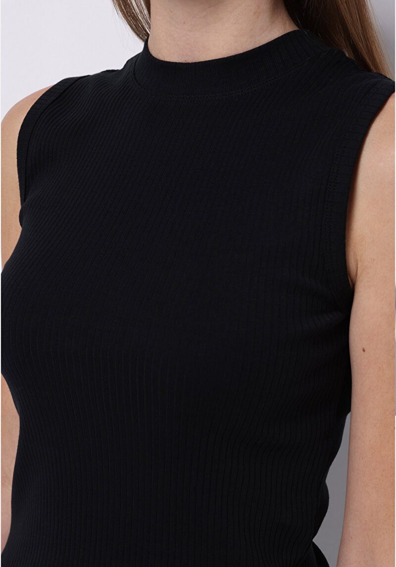 Imagine a Pulover Cu Mâneci Scurte De Dama Negru Slim Fit Cl1070207