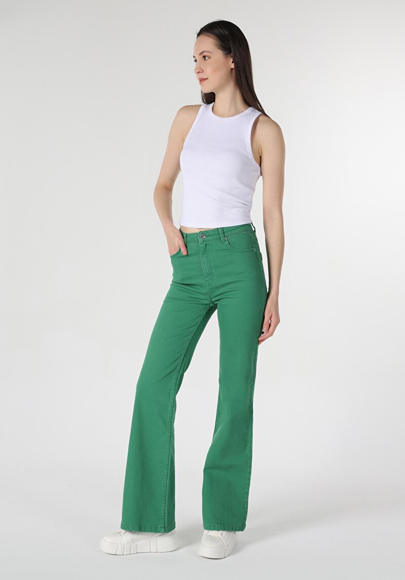 Afișați detalii pentru Pantaloni De Dama Verde Slim Fit  Cl1062466