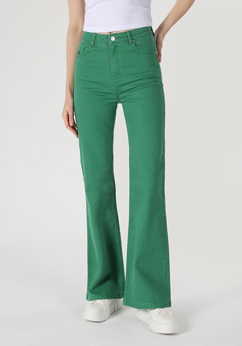Afișați detalii pentru Pantaloni De Dama Verde Slim Fit  Cl1062466