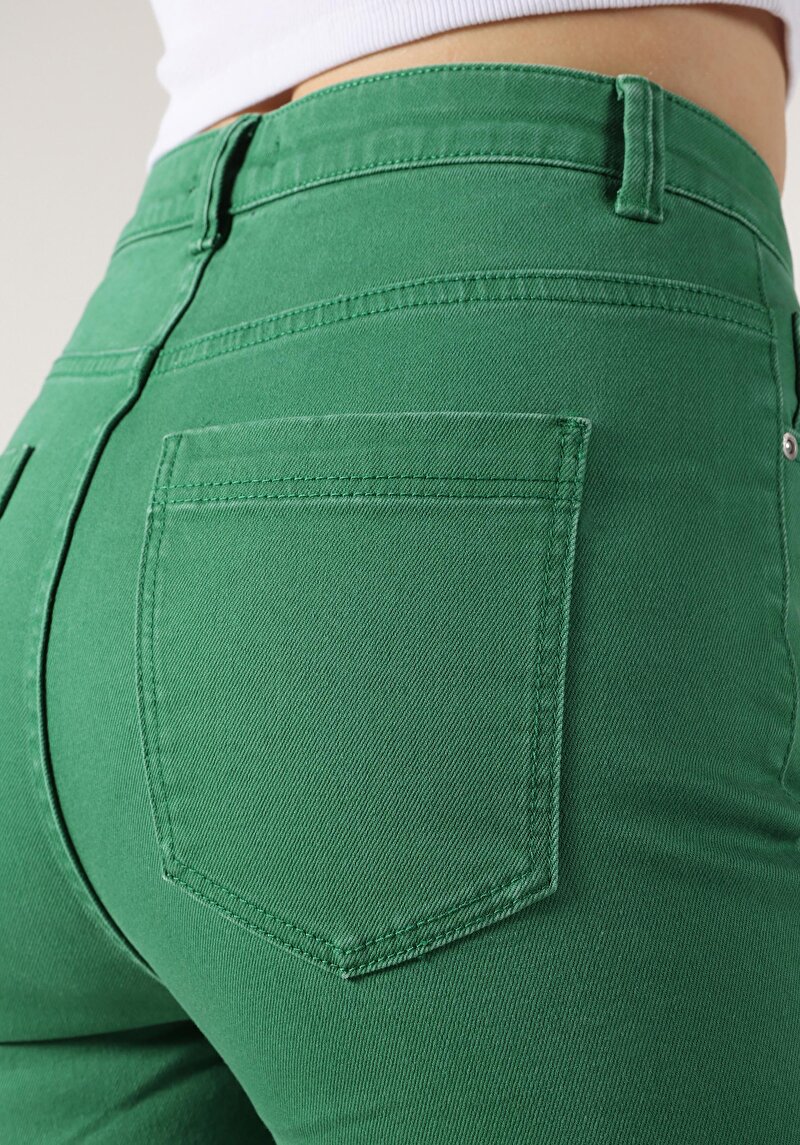 Afișați detalii pentru Pantaloni De Dama Verde Slim Fit  Cl1062466