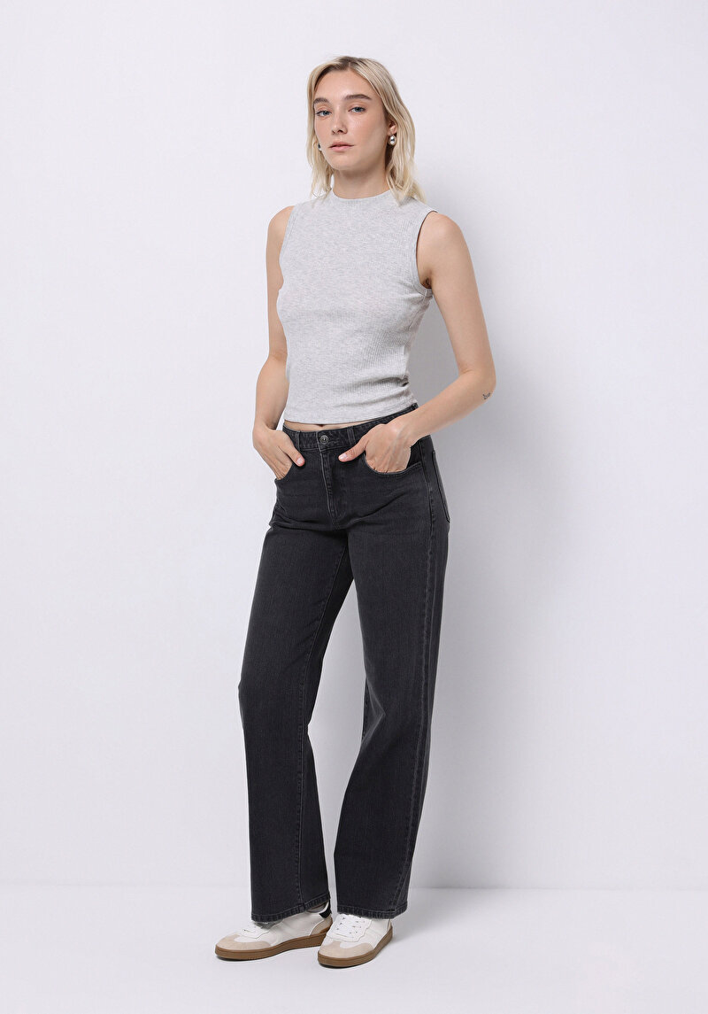 Afișați detalii pentru Pulover Cu Mâneci Scurte De Dama Gri Slim Fit  Cl1070207