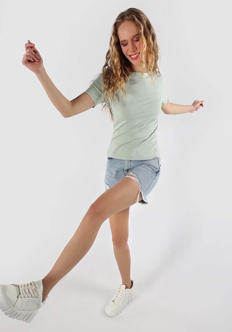 Imagine a Tricou Cu Maneca Scurta De Dama  Slim Fit  Cl1058493