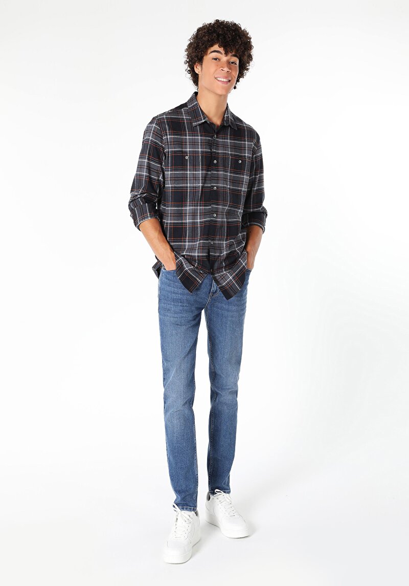 Imagine a Camasa Cu Maneca Lunga De Barbati Antracit Regular Fit Cl1059702