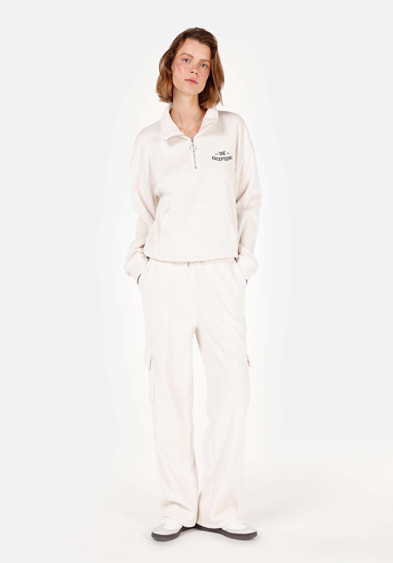 Imagine a Regular Fit Mid Waist Pantaloni De Trening Pentru Femei Ecru