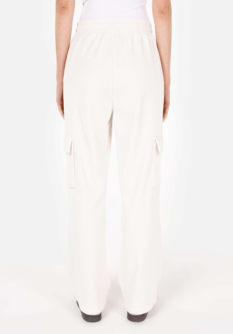 Afișați detalii pentru Regular Fit Mid Waist Pantaloni De Trening Pentru Femei Ecru