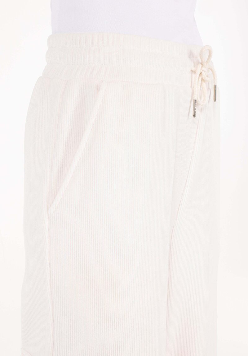 Afișați detalii pentru Regular Fit Mid Waist Pantaloni De Trening Pentru Femei Ecru