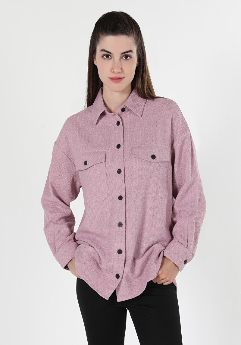 Imagine a Camasa Cu Maneca Lunga De Dama Roz   Cl1061043