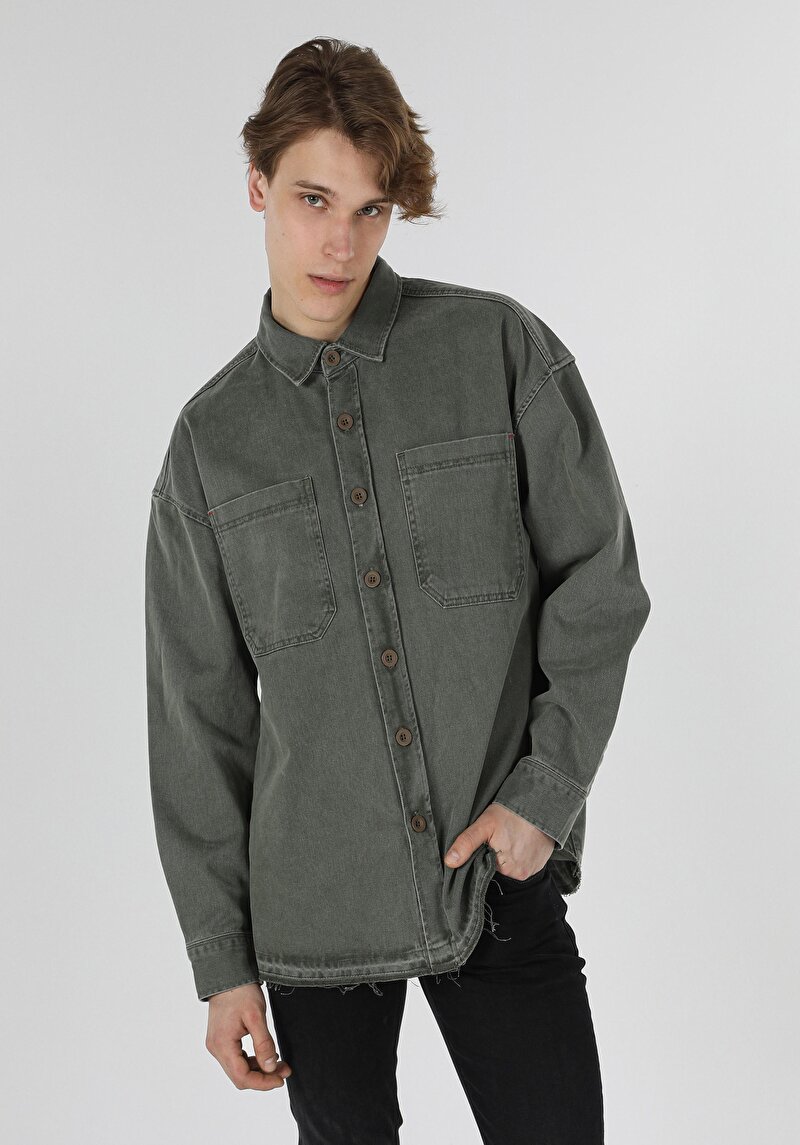 Afișați detalii pentru Camasa Cu Maneca Lunga De Barbati Albastru Oversize Fit  Cl1058524