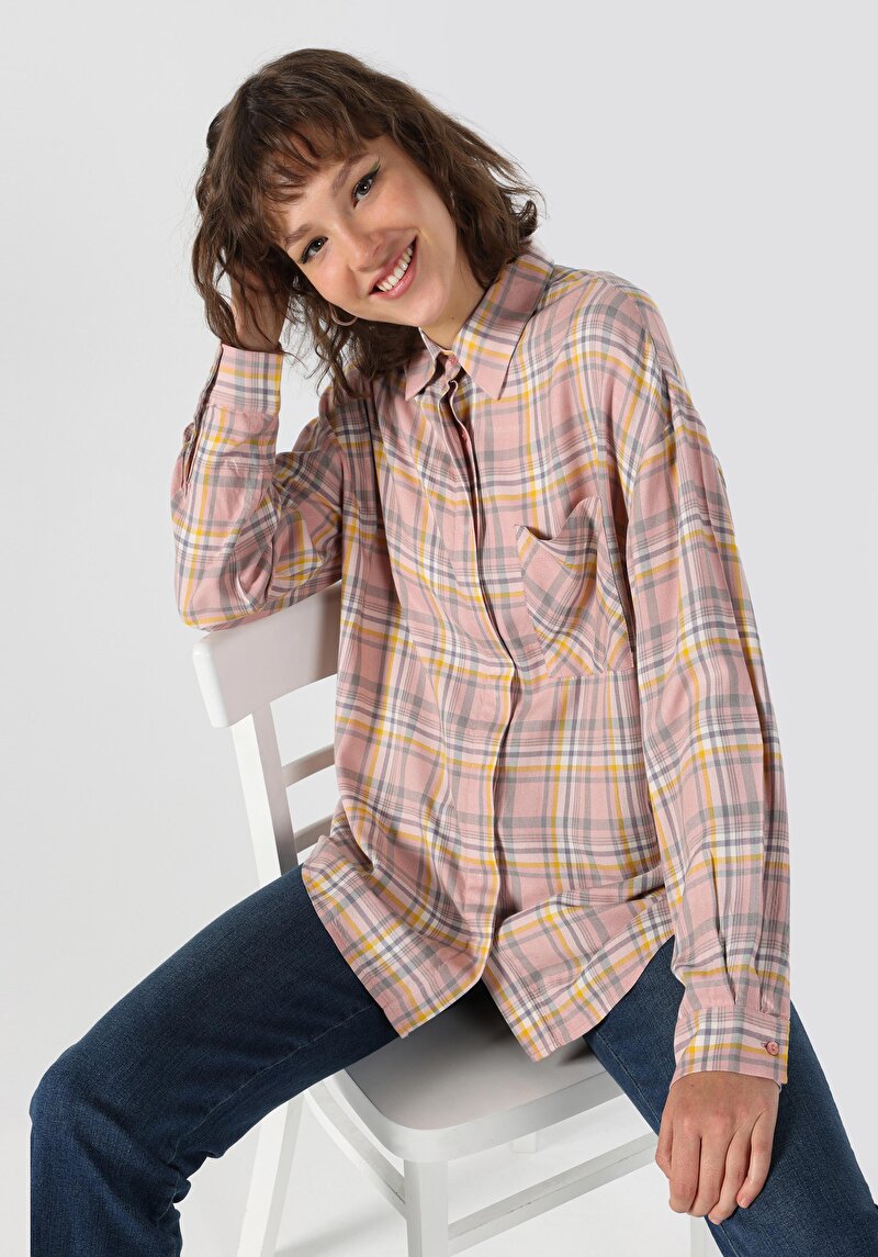 Imagine a Camasa Cu Maneca Lunga De Dama Roz   Cl1061047