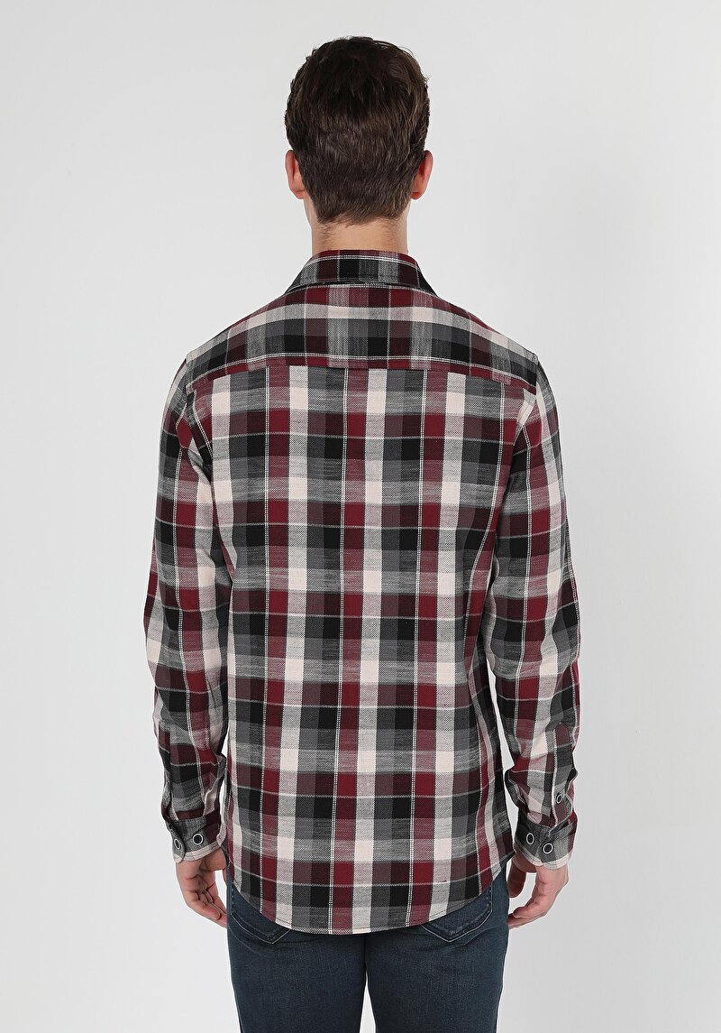 Afișați detalii pentru Camasa Cu Maneca Lunga De Barbati Bordo   Cl1059714