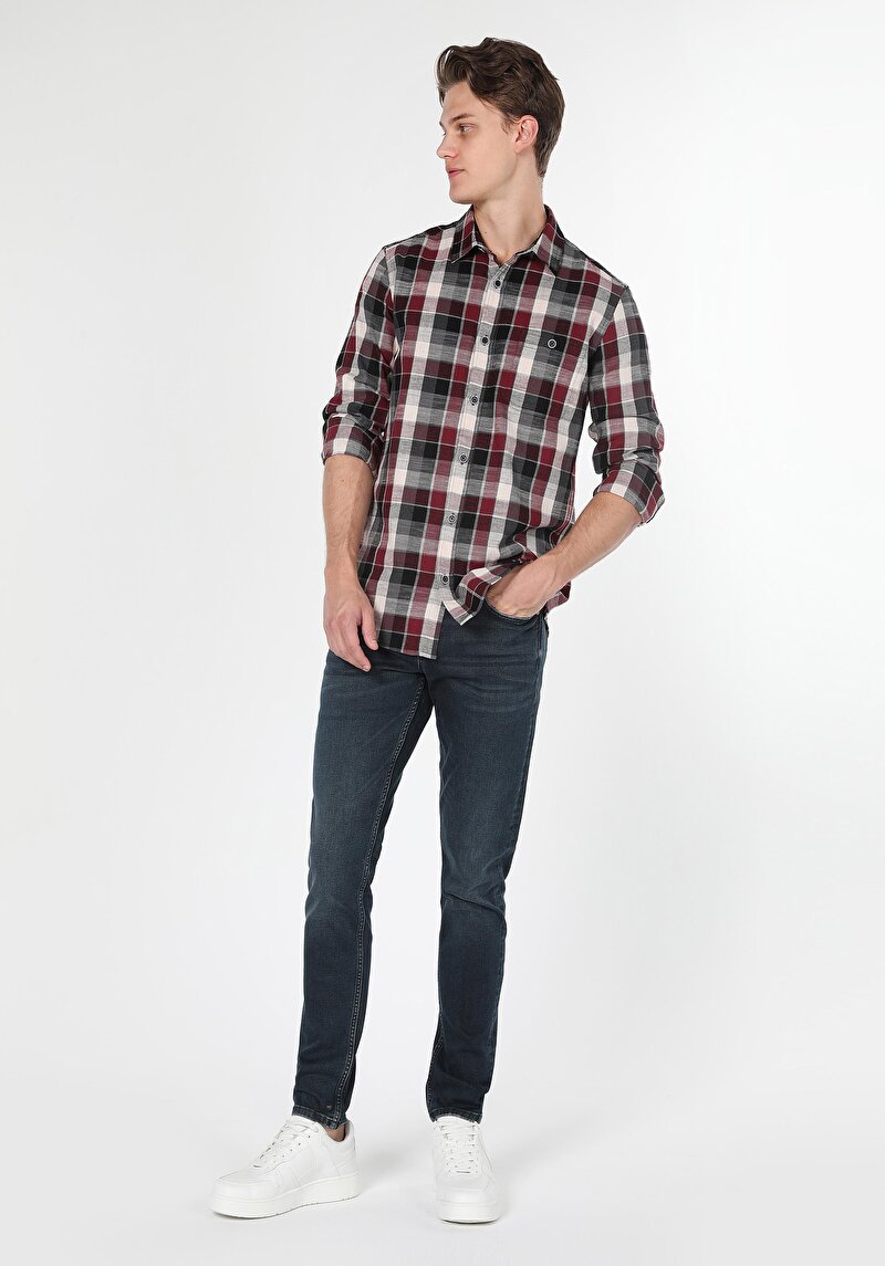 Afișați detalii pentru Camasa Cu Maneca Lunga De Barbati Bordo   Cl1059714