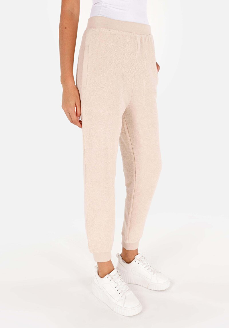 Afișați detalii pentru Regular Fit Mid Talie Pantaloni De Trening Bej Pentru Femei