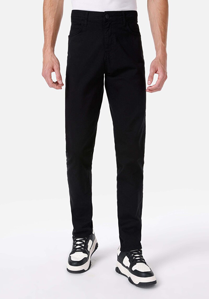 Imagine a Pantaloni De Barbati Negru Straight Fit Cl1049744