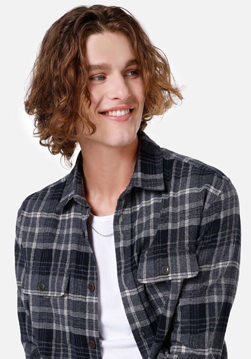 Afișați detalii pentru Camasa Cu Maneca Lunga De Barbati Antracit   Cl1065943