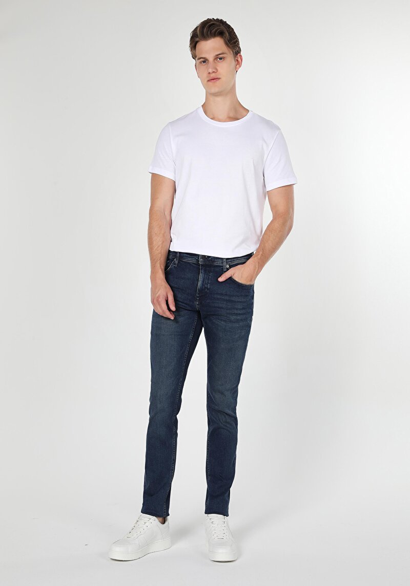 Imagine a Pantaloni De Barbati Albastru Inchis Slim Fit 041 Danny Cl1063366