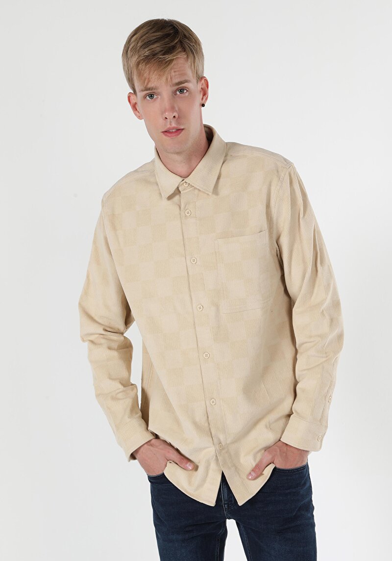 Imagine a Camasa Cu Maneca Lunga De Barbati Alb Comfort Fit Cl1059767