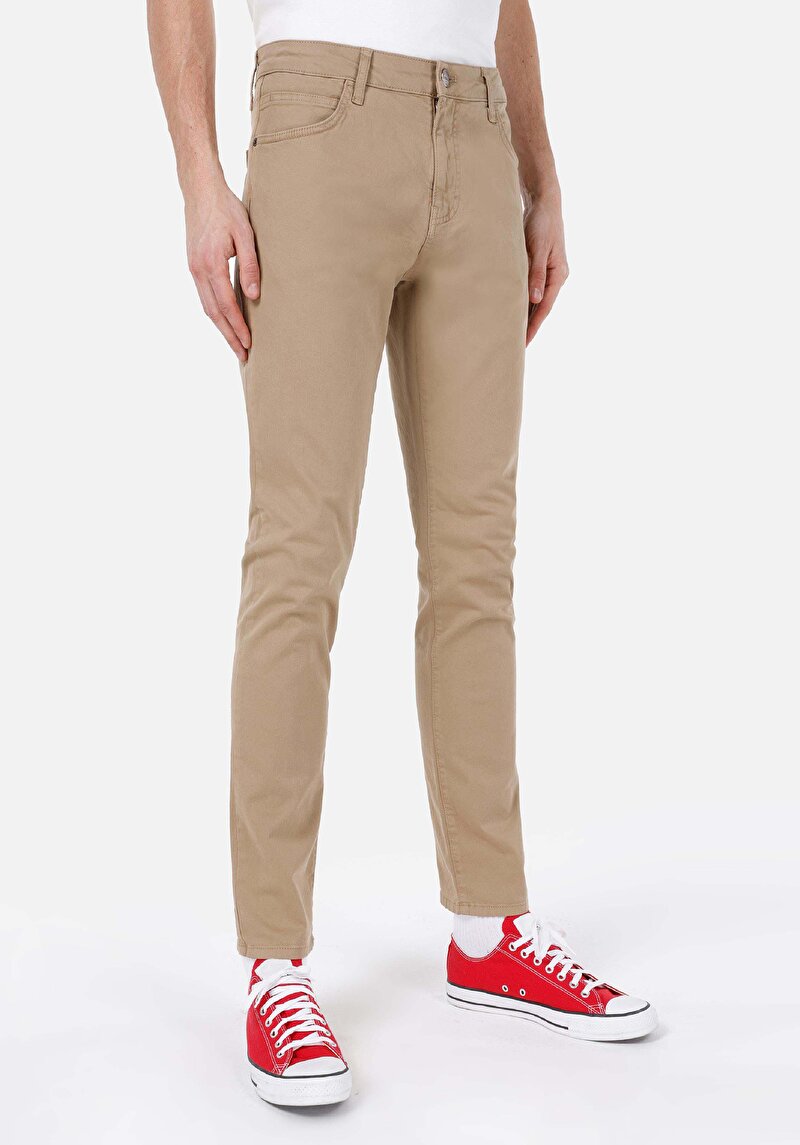 Afișați detalii pentru Pantaloni Maro Pentru Bărbați Cu Talie Dreaptă Cu Talie Dreaptă