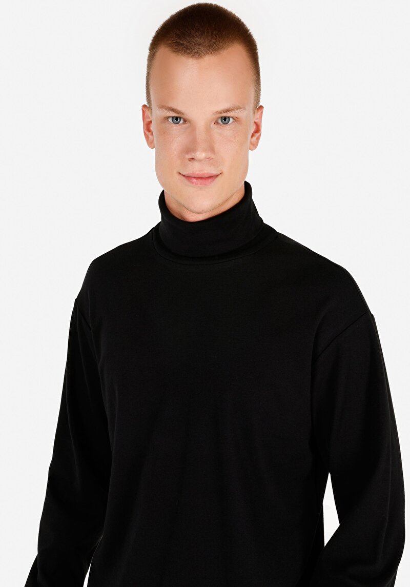 Imagine a Tricou Cu Maneca Lunga De Barbati Negru 100% bumbacCl1066054