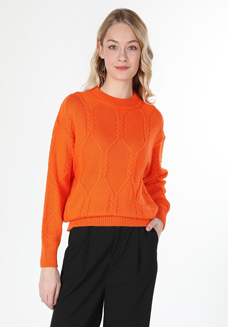 Imagine a Pulover De Dama Portocaliu Regular Fit Cl1061089