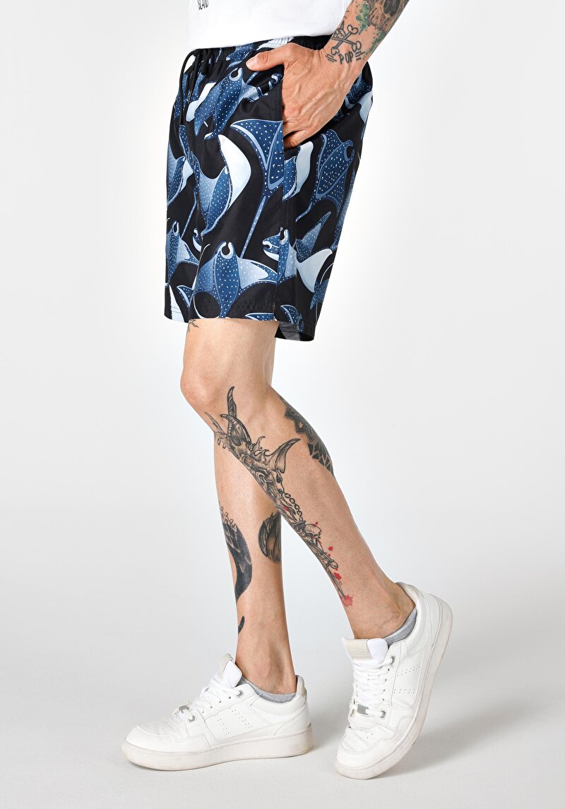 Imagine a Short De Plaja De Barbati Negru Regular Fit  Cl1063398