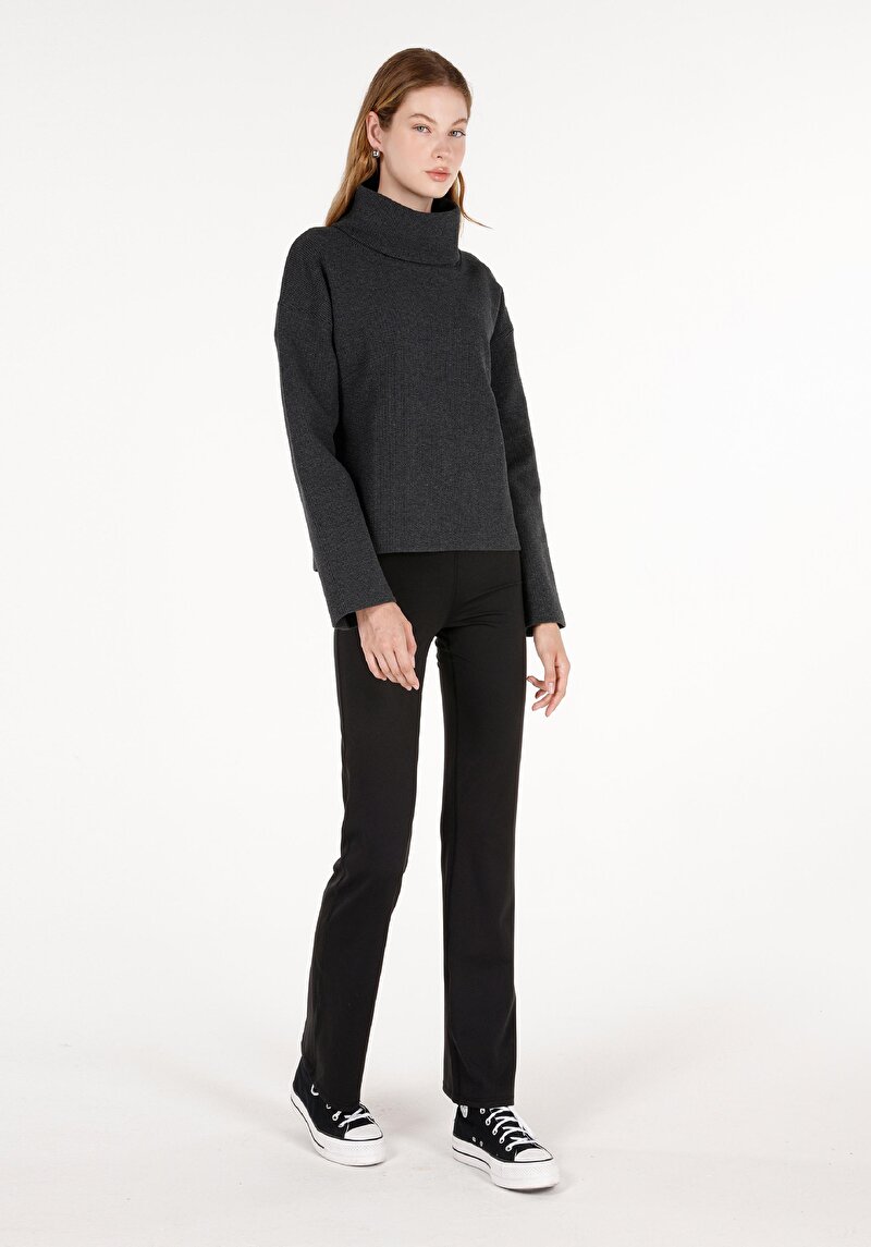 Afișați detalii pentru Regular Fit Tricou Cu Mânecă Lungă Antracit Pentru Femei