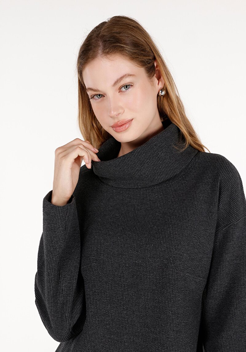 Afișați detalii pentru Regular Fit Tricou Cu Mânecă Lungă Antracit Pentru Femei