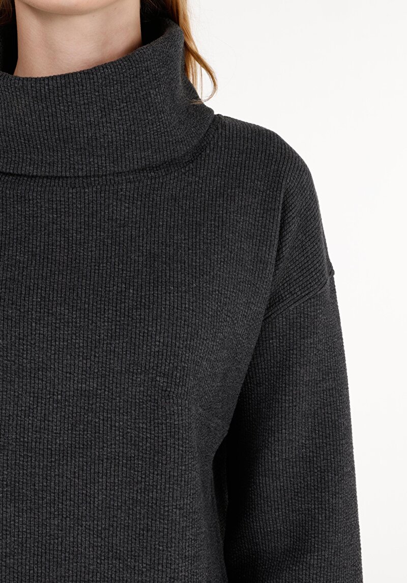 Afișați detalii pentru Regular Fit Tricou Cu Mânecă Lungă Antracit Pentru Femei