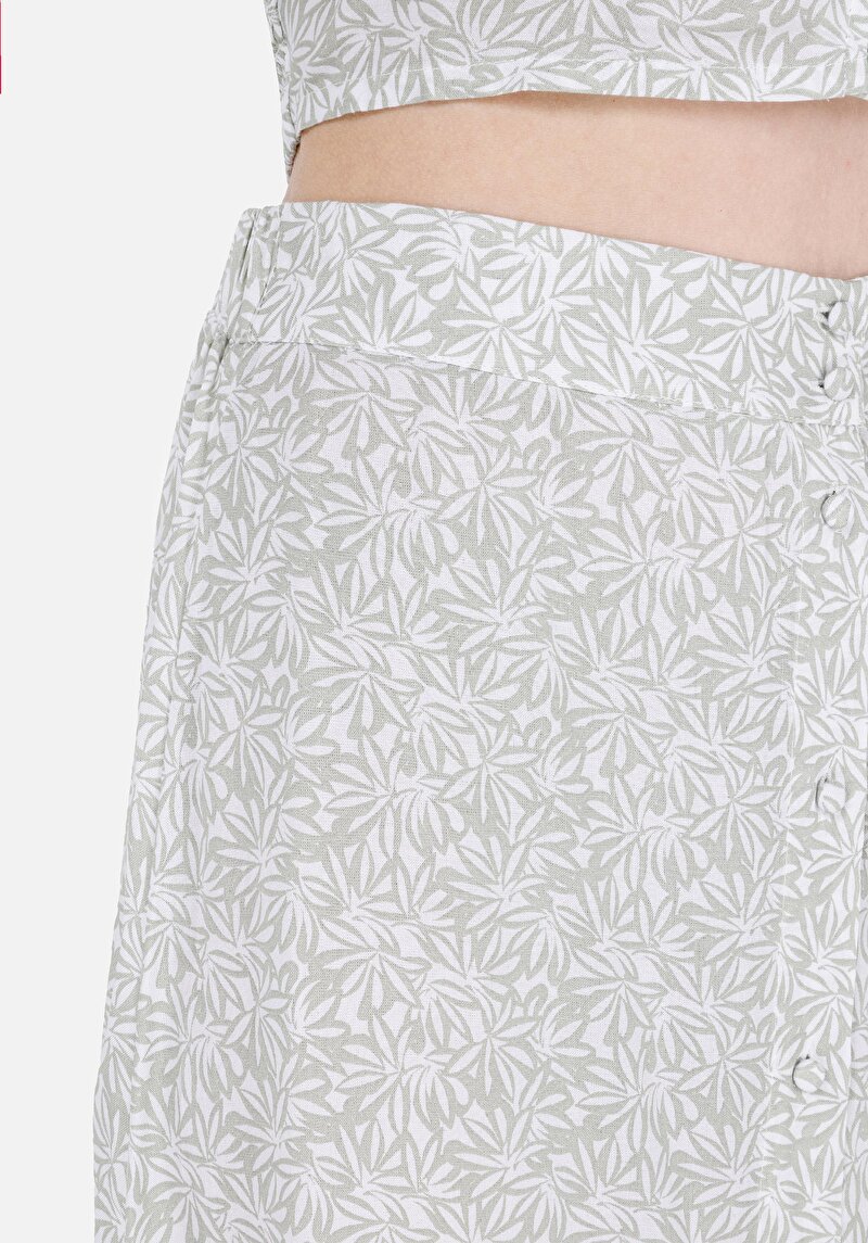 Afișați detalii pentru Fustă Midi Floral Cu Nasturi Fusta Verde Pentru Femei