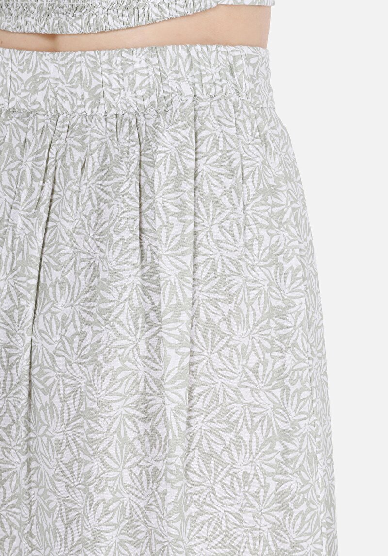 Afișați detalii pentru Fustă Midi Floral Cu Nasturi Fusta Verde Pentru Femei