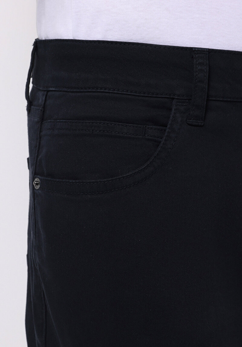 Afișați detalii pentru Pantaloni Bleumarin Pentru Bărbați Cu Talie Joasă Și Picior Drept