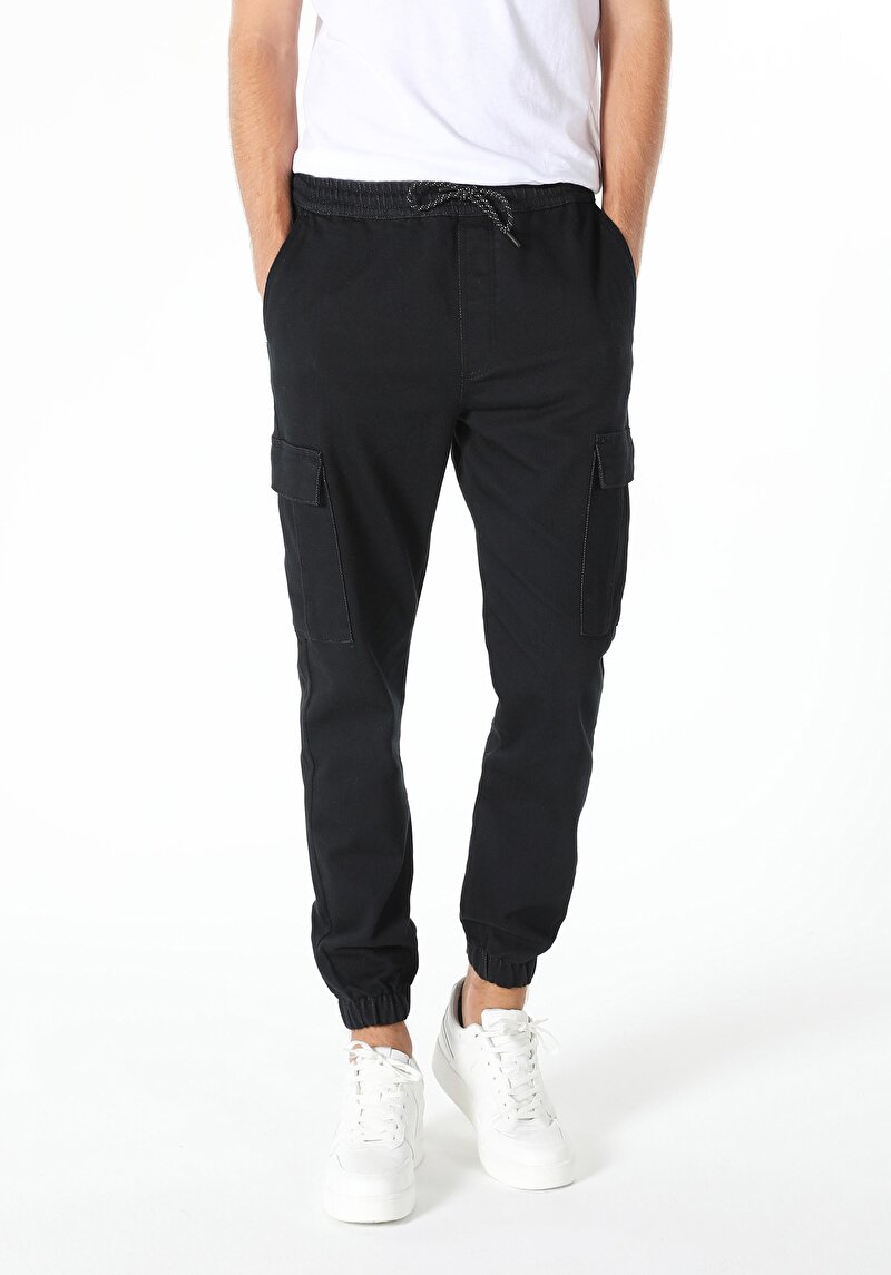 Afișați detalii pentru Pantaloni De Barbati Negru Slim Fit  Cl1061151