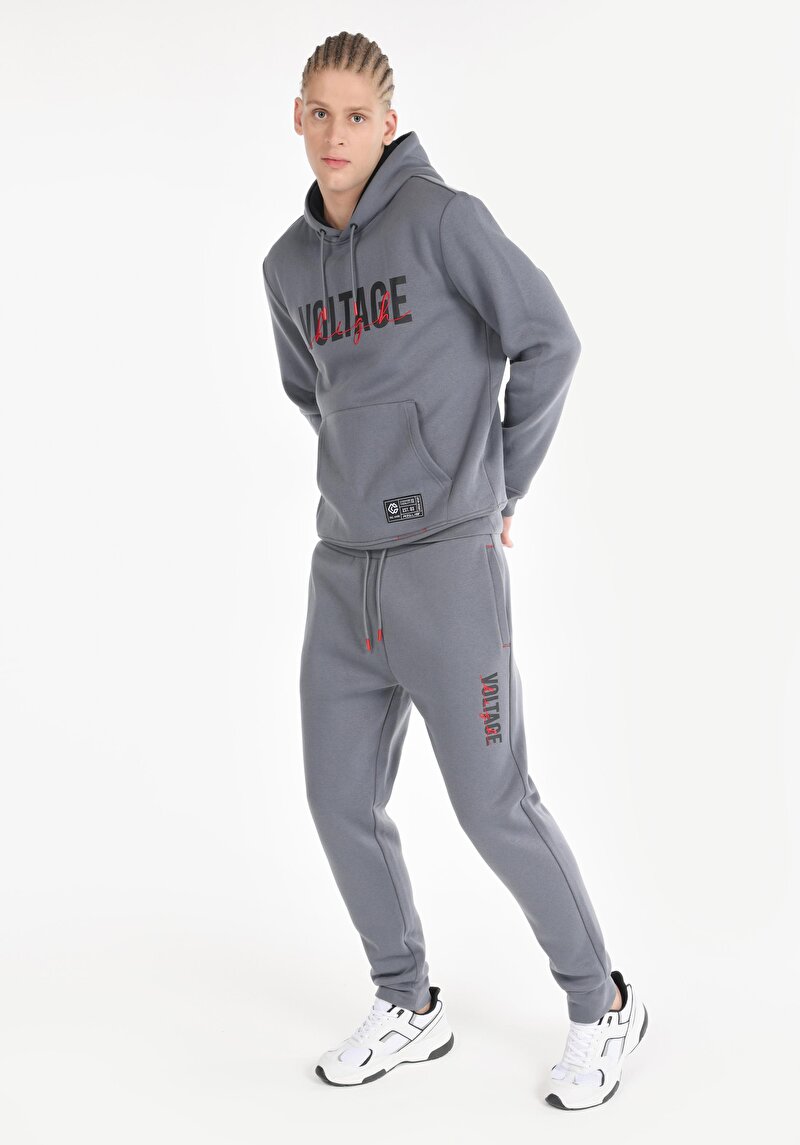 Imagine a Regular Fit Talie Medie Pantaloni De Trening Gri Pentru Bărbați