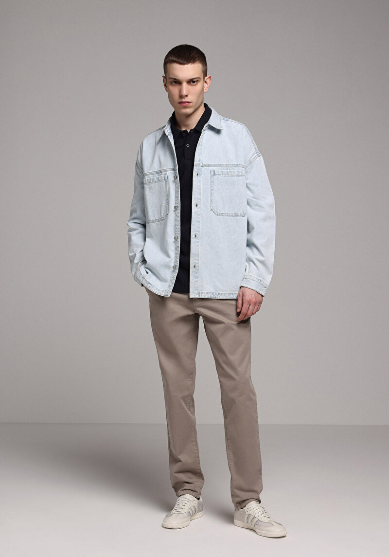 Imagine a Pantaloni De Barbati Bej Slim Fit Cl1049749