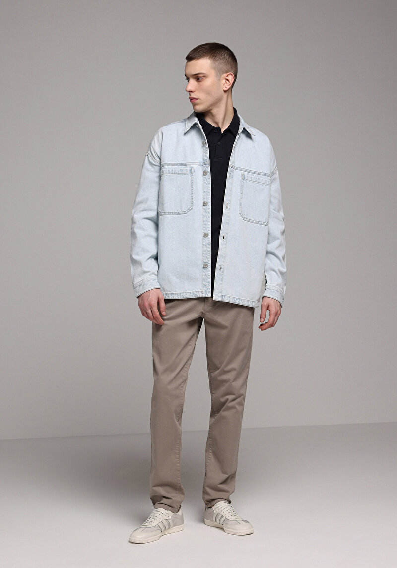 Imagine a Pantaloni De Barbati Bej Slim Fit Cl1049749