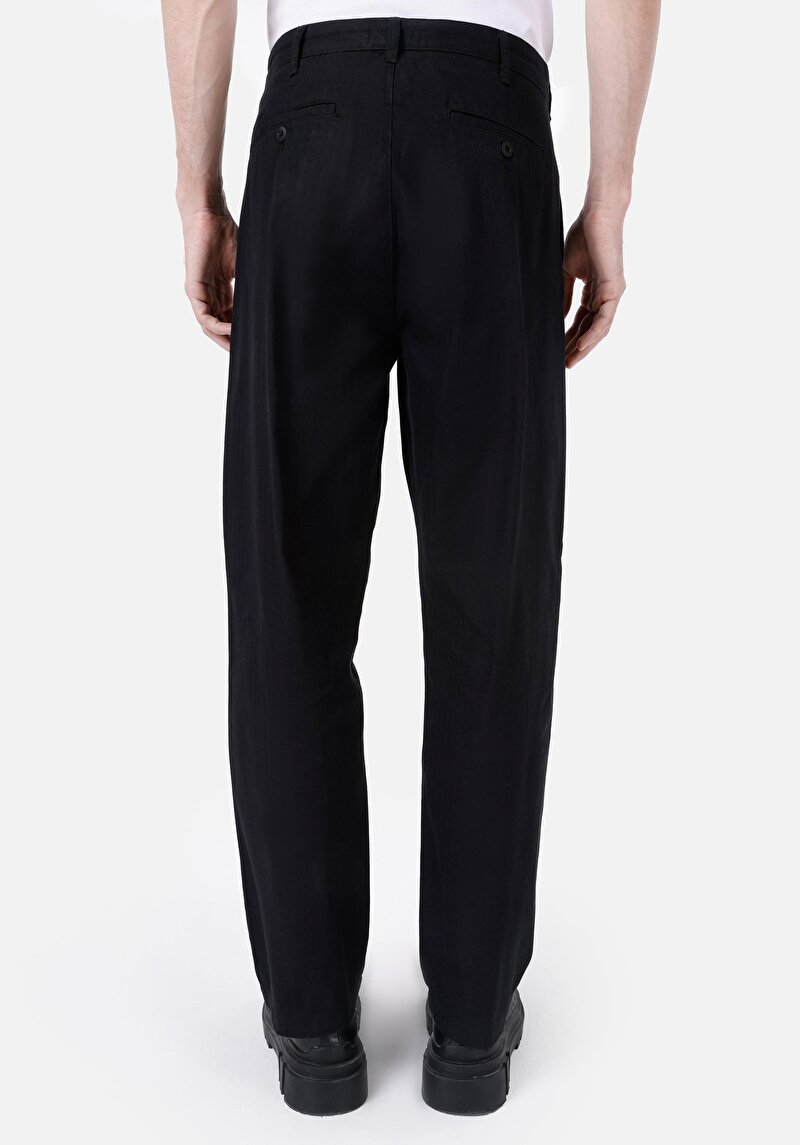 Imagine a Fit Talie Medie Picior Drept Pantaloni Negri Pentru Bărbați