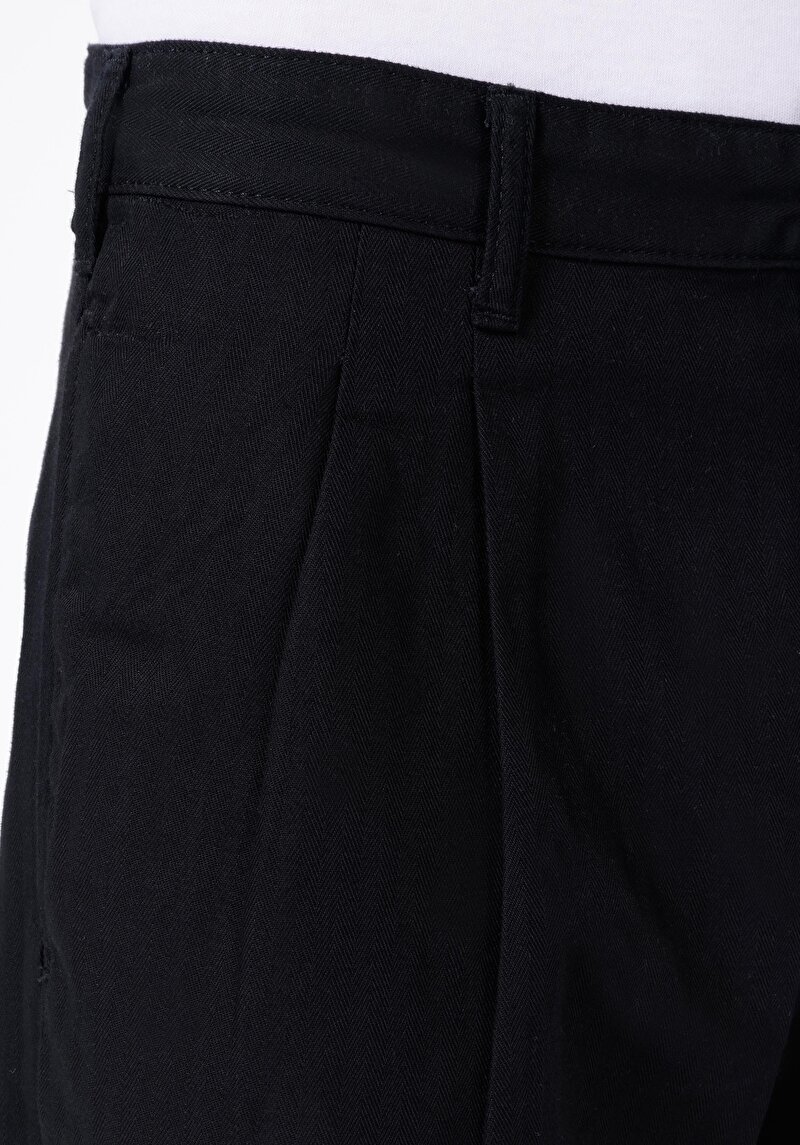 Afișați detalii pentru Fit Talie Medie Picior Drept Pantaloni Negri Pentru Bărbați