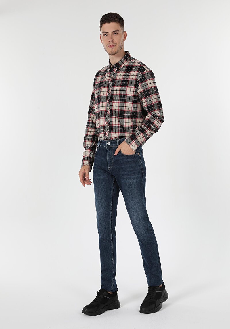 Imagine a Pantaloni De Barbati Albastru Inchis Slim Fit 041 Danny Cl1061339