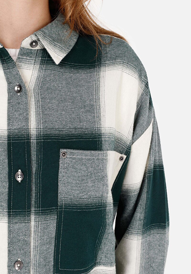 Afișați detalii pentru Camasa Cu Maneca Lunga De Dama Verde Relax Fit  Cl1070302