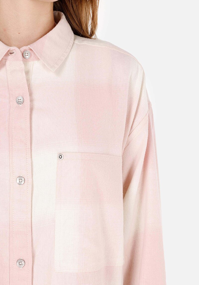 Afișați detalii pentru Cămașă Relax Fit Cămașă Cu Gât Cămașă Roz Cu Mânecă Lungă Pentru Femei