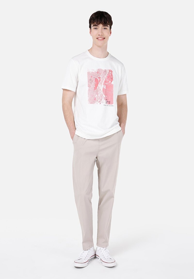 Imagine a Pantaloni De Barbati Bej Comfort Fit  Cl1069366