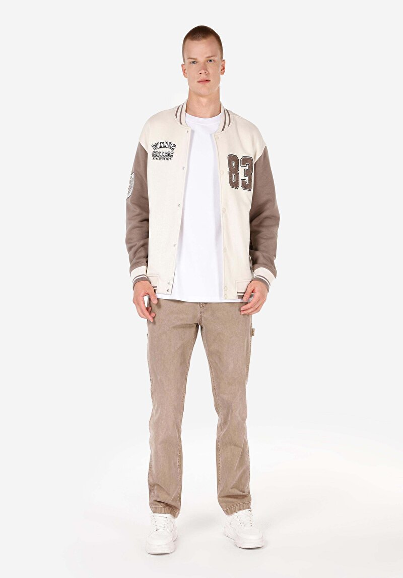 Imagine a Jacheta De Barbati Ecru Regular Fit Cl1070305