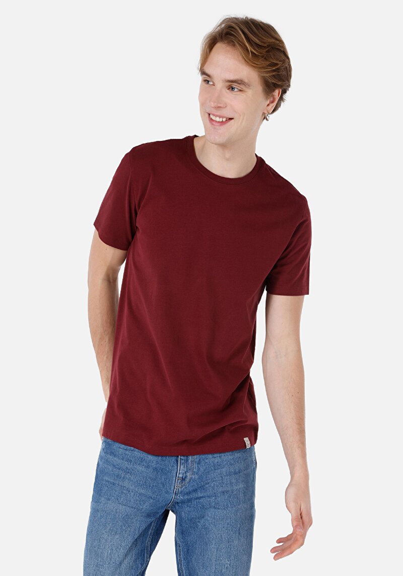 Imagine a Tricou Cu Maneca Scurta De Barbati Bordo Regular Fit  Cl1058592